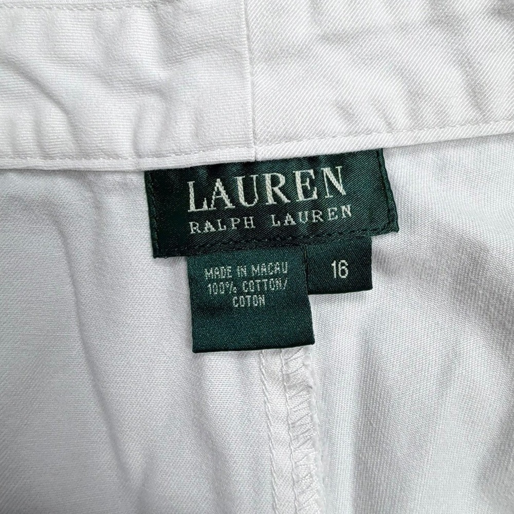Lauren Ralph Lauren White Wide Leg Cotton Pants Womens 16 - Picture 3 of 9